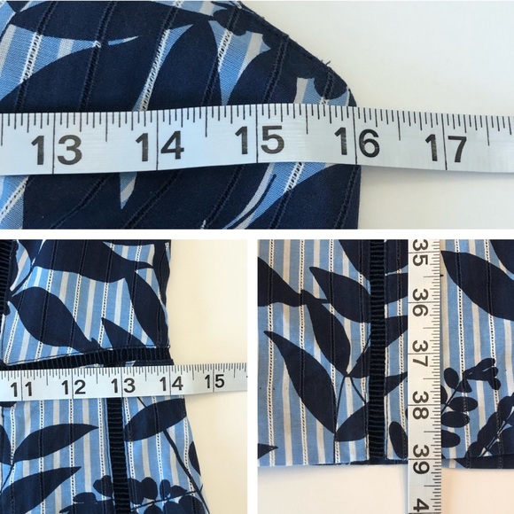 Banana Republic Blue Striped Floral Dress Size 2 - Picture 11 of 14